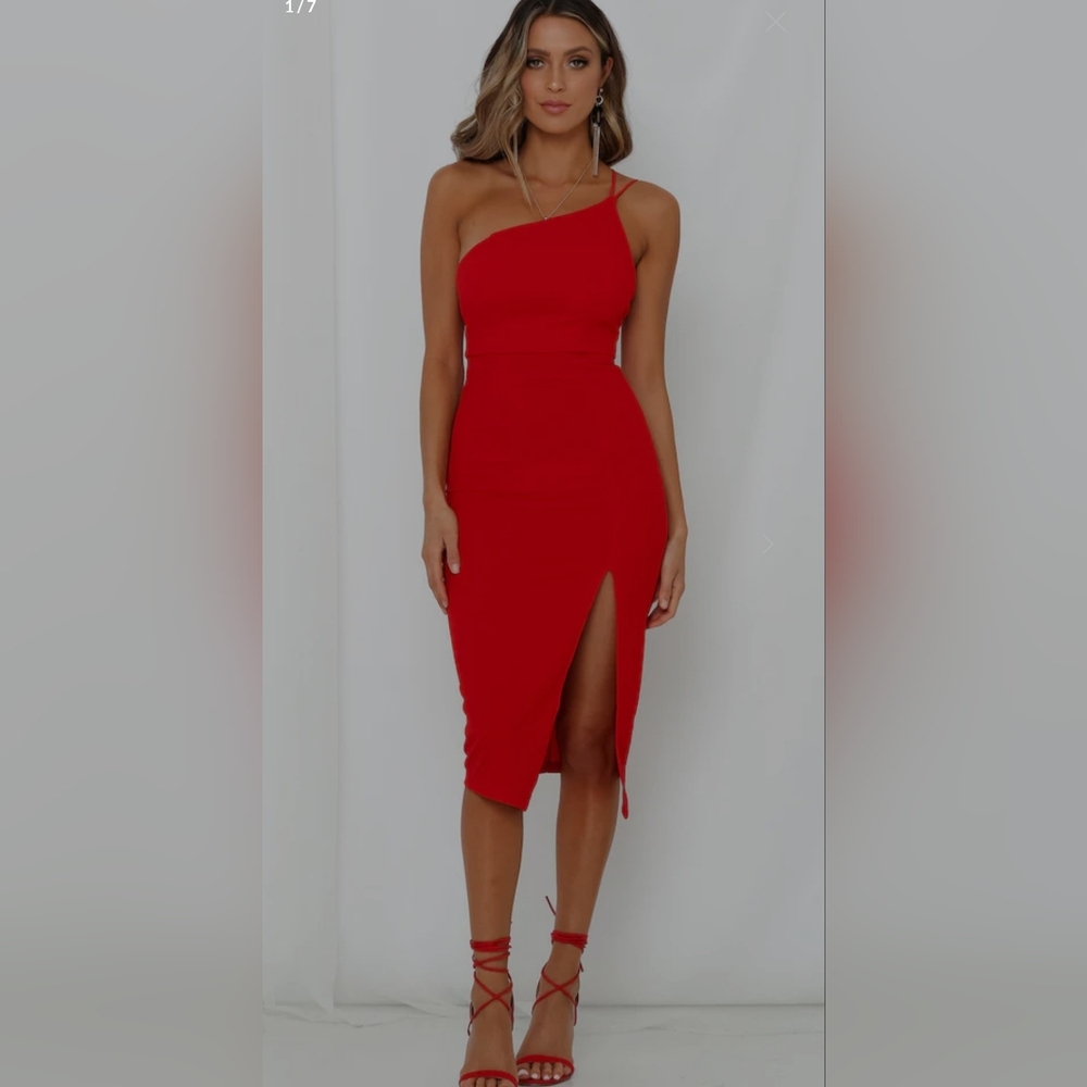 HELLO MOLLY Taking It Back Dress Red Size M NWT